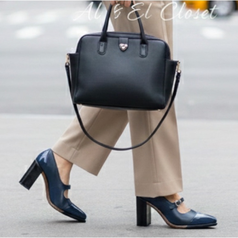 The Office of Angela Scott Miss Eliza Navy Mary Jane Heels Size EU 41 US 11 NWT - Picture 3 of 13